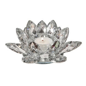 Crystal tea light holder shiny silver mirrored stunning luxury candle decor